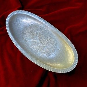 Vintage MidCentury Trade Continental Mark Aluminum Serving Tray #566